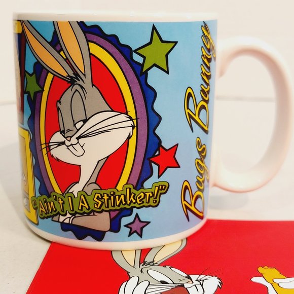 Vtg 1995 Bugs Bunny and Friends Mug and Personal-sized Mat - Applause - Picture 2 of 6